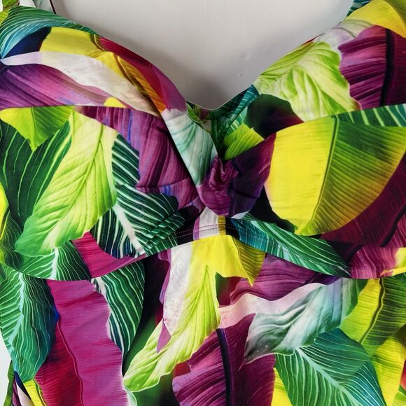 La Blanca Plus Sz 20W Tropic Of The Day Bandeau One-Piece Swimsuit Bright Colors - Picture 4 of 16